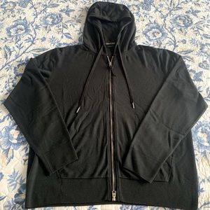 TOM FORD Hoodie, 100% wool, man, size 56, black